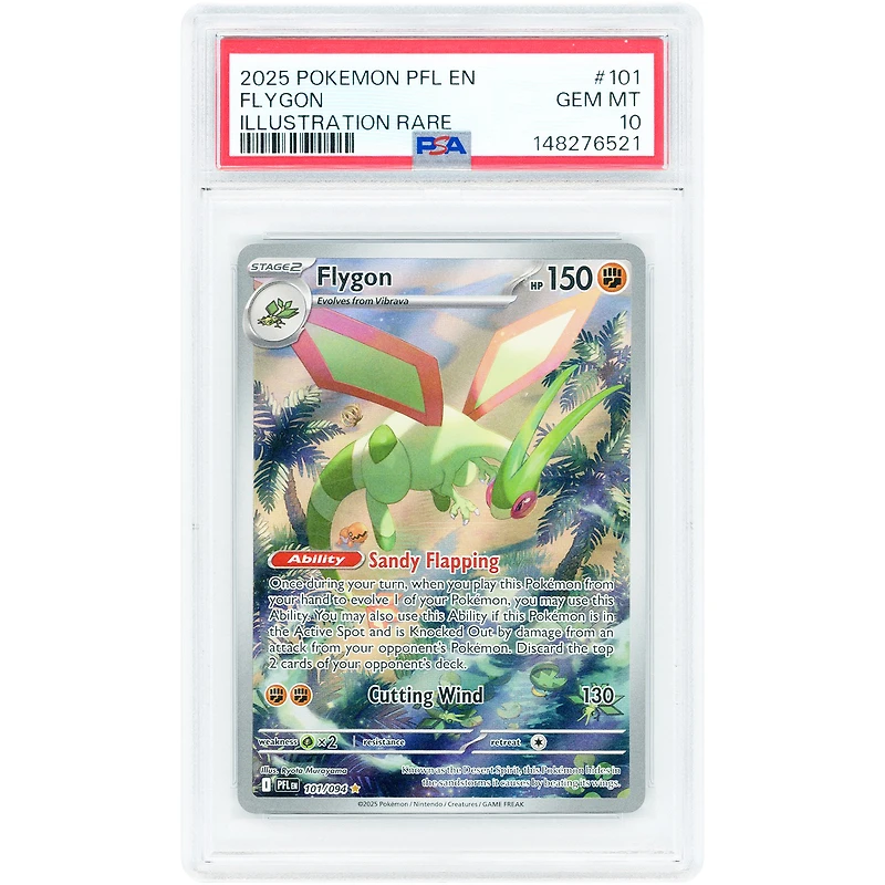 Flygon 2025 Pokemon Phantasmal Flames Illustration Rare #101 PSA Authenticated 10 Card