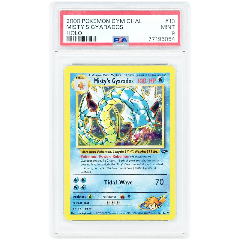 Misty's Gyarados 2000 Pokemon Gym Challenge Holo Rare #13 PSA Authenticated 9 Card