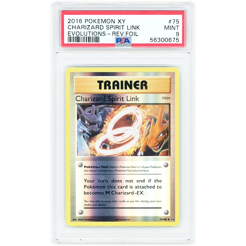 Charizard Spirit Link 2016 Pokemon Evolutions Uncommon #75 PSA Authenticated 9 Card
