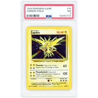 Zapdos 1999 Pokemon Base Set Unlimited Holo Rare #16 PSA Authenticated 7 Card