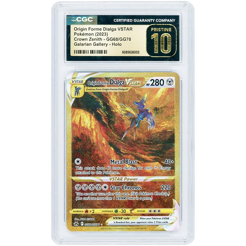 Origin Forme Dialga VSTAR 2023 Pokemon Crown Zenith Galarian Gallery Secret Rare #GG68 CGC Authenticated Pristine 10 Card