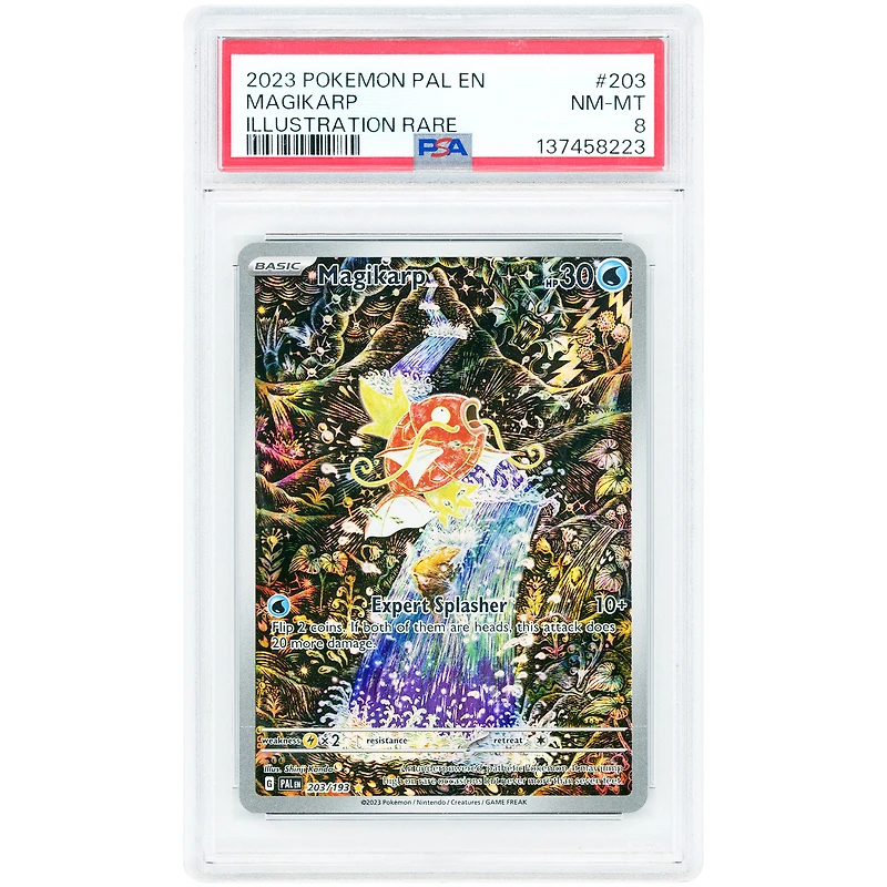 Magikarp 2023 Pokemon Paldea Evolved Illustration Rare #203 PSA Authenticated 8 Card