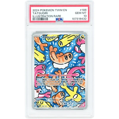 Tatsugiri 2024 Pokemon Twilight Masquerade Illustration Rare #186 PSA Authenticated 10 Card