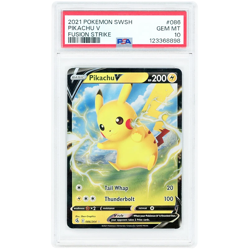 Pikachu V 2021 Pokemon Fusion Strike Ultra Rare #86 PSA Authenticated 10 Card