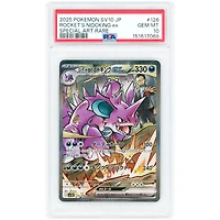 Team Rocket's Nidoking ex 2025 Pokemon Glory of Team Rocket Japanese Secret Art Rare #126 PSA Authenticated 10 Card