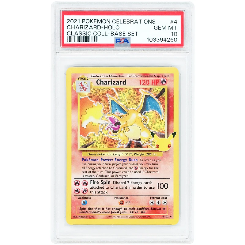 Charizard 2021 Pokemon Celebrations Classic Collection #4 PSA Authenticated 10 Card