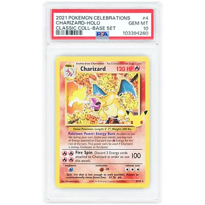 Charizard 2021 Pokemon Celebrations Classic Collection #4 PSA Authenticated 10 Card
