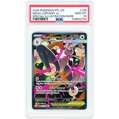 Mega Lopunny ex 2025 Pokemon Phantasmal Flames Special Illustration Rare #128 PSA Authenticated 10 Card