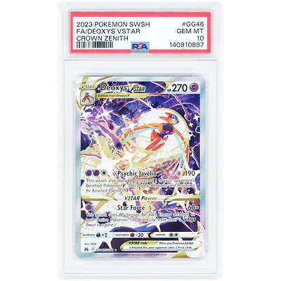 Deoxys VSTAR 2023 Pokemon Crown Zenith Galarian Gallery Ultra Rare #GG46 PSA Authenticated 10 Card