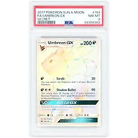Umbreon GX 2017 Pokemon Sun & Moon Base Set Secret Rare #154 PSA Authenticated 8 Card