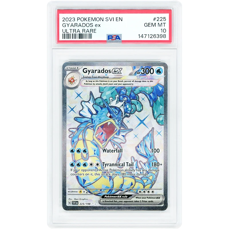 Gyarados ex 2023 Pokemon Scarlet & Violet Base Set Ultra Rare #225 PSA Authenticated 10 Card