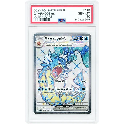Gyarados ex 2023 Pokemon Scarlet & Violet Base Set Ultra Rare #225 PSA Authenticated 10 Card