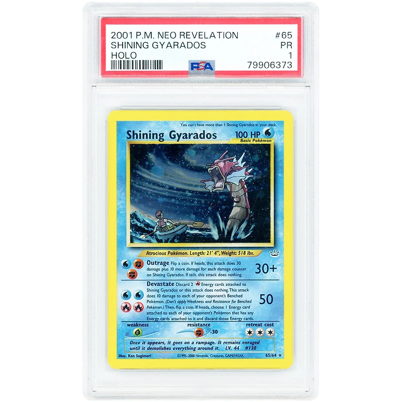 Shining Gyarados 2001 Pokemon Neo Revelation Secret Rare #65 PSA Authenticated 1 Card
