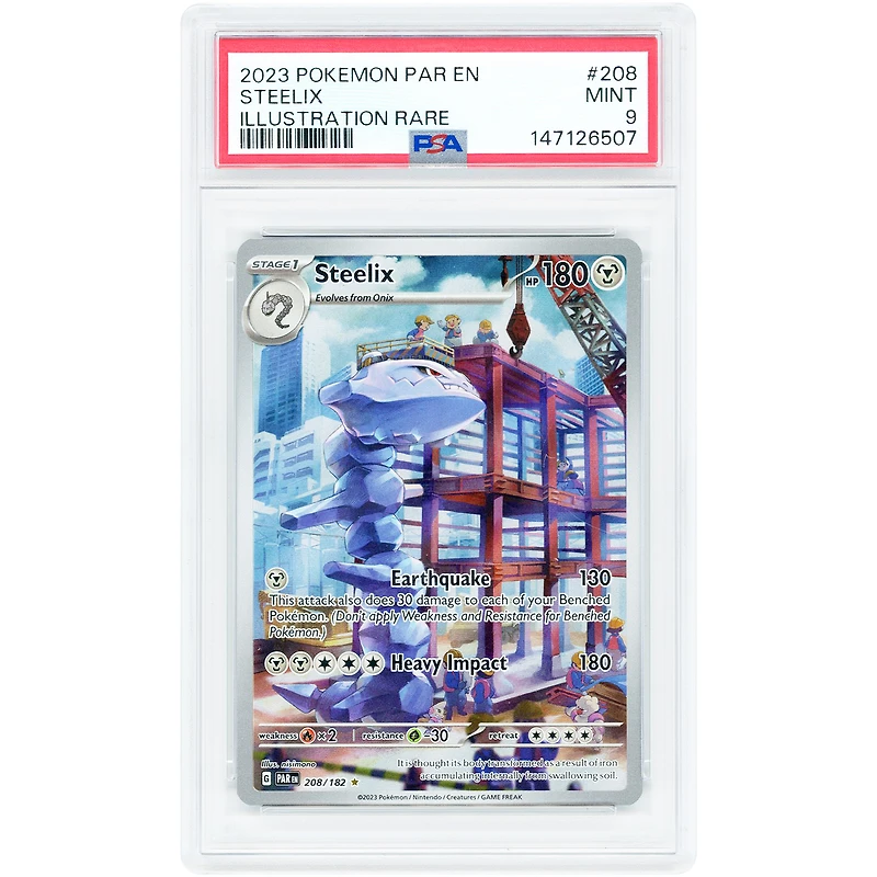 Steelix 2023 Pokemon Paradox Rift Illustration Rare #208 PSA Authenticated 9 Card