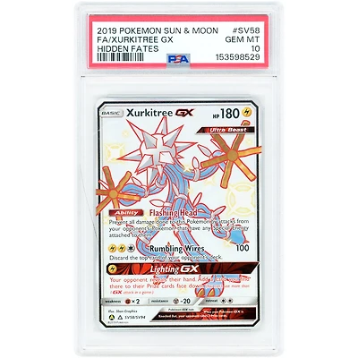 Xurkitree GX 2019 Pokemon Hidden Fates Shiny Vault Shiny Holo Rare #SV58 PSA Authenticated 10 Card