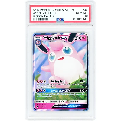 Wigglytuff GX 2019 Pokemon Hidden Fates Ultra Rare #42 PSA Authenticated 10 Card