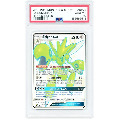 Scizor GX 2019 Pokemon Hidden Fates: Shiny Vault Shiny Holo Rare #SV72 PSA Authenticated 10 Card