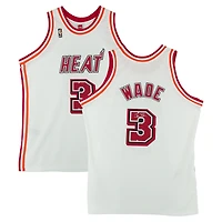 Dwyane Wade Miami Heat Autographed White Mitchell & Ness Hardwood Classics 2007 Authentic Jersey