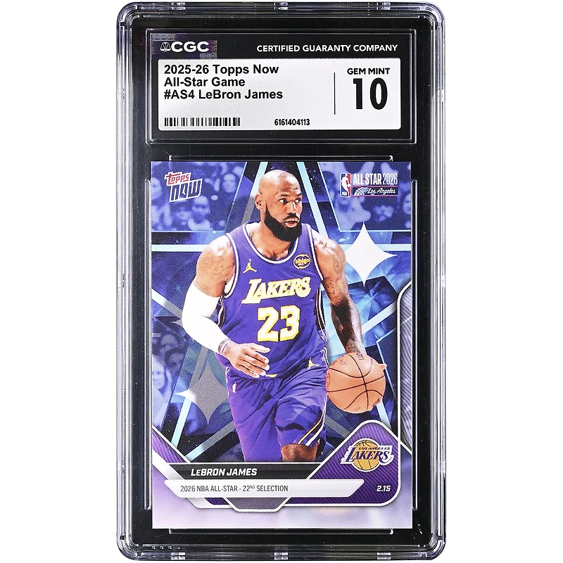 LeBron James Los Angeles Lakers 2025-26 Topps Now All-Star Game #AS4 CGC Authenticated 10 Card