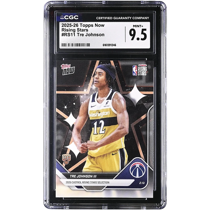Tre Johnson III Washington Wizards 2025-26 Topps Now Rising Stars #RS11 CGC Authenticated Card