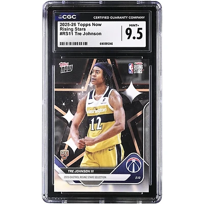 Tre Johnson III Washington Wizards 2025-26 Topps Now Rising Stars #RS11 CGC Authenticated Card
