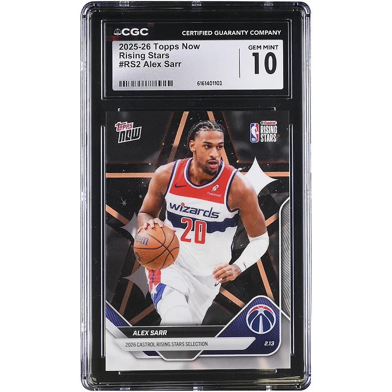 Alex Sarr Washington Wizards 2025-26 Topps Now Rising Stars #RS2 CGC Authenticated 10 Card