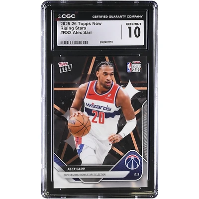 Alex Sarr Washington Wizards 2025-26 Topps Now Rising Stars #RS2 CGC Authenticated 10 Card