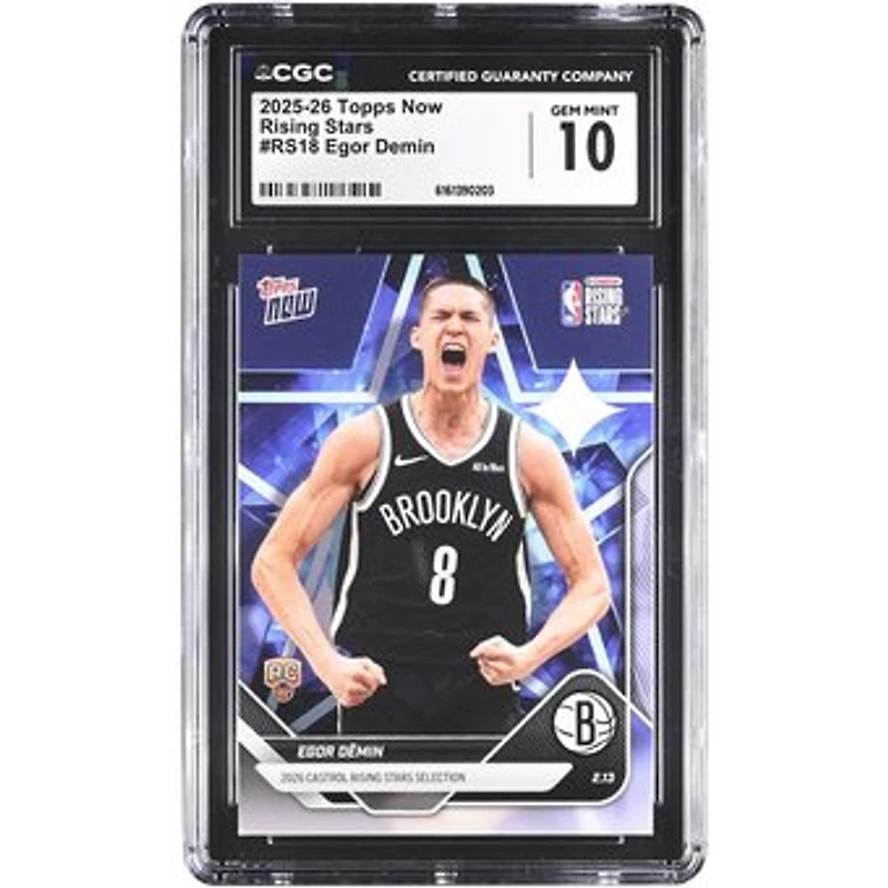 Egor Demin Brooklyn Nets 2025-26 Topps Now Rising Stars #RS18 CGC Authenticated 10 Rookie Card
