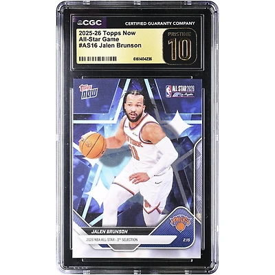 Jalen Brunson New York Knicks 2025-26 Topps Now All-Star Game #AS16 CGC Authenticated PRISTINE 10 Card