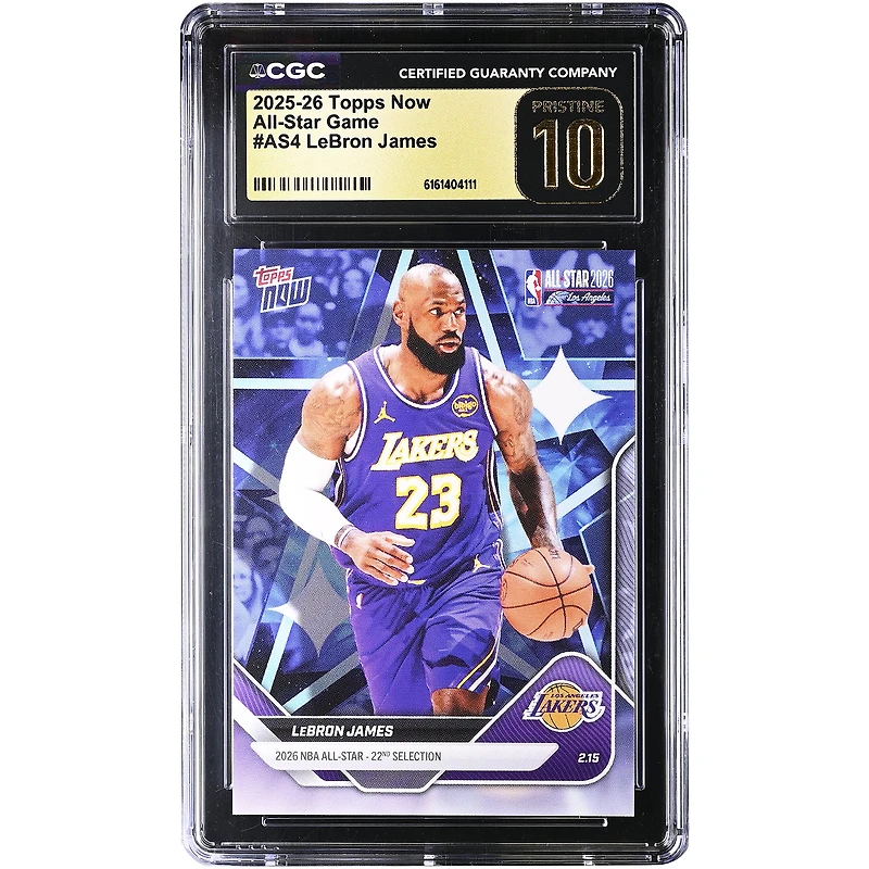 LeBron James Los Angeles Lakers 2025-26 Topps Now All-Star Game #AS4 CGC Authenticated PRISTINE 10 Card