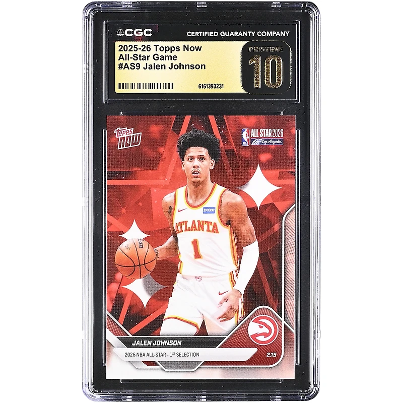 Jalen Johnson Atlanta Hawks 2025-26 Topps Now All-Star Game #AS9 CGC Authenticated PRISTINE 10 Card
