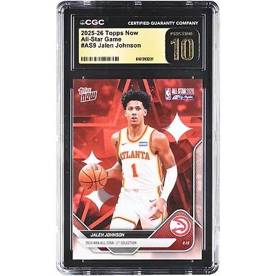 Jalen Johnson Atlanta Hawks 2025-26 Topps Now All-Star Game #AS9 CGC Authenticated PRISTINE 10 Card