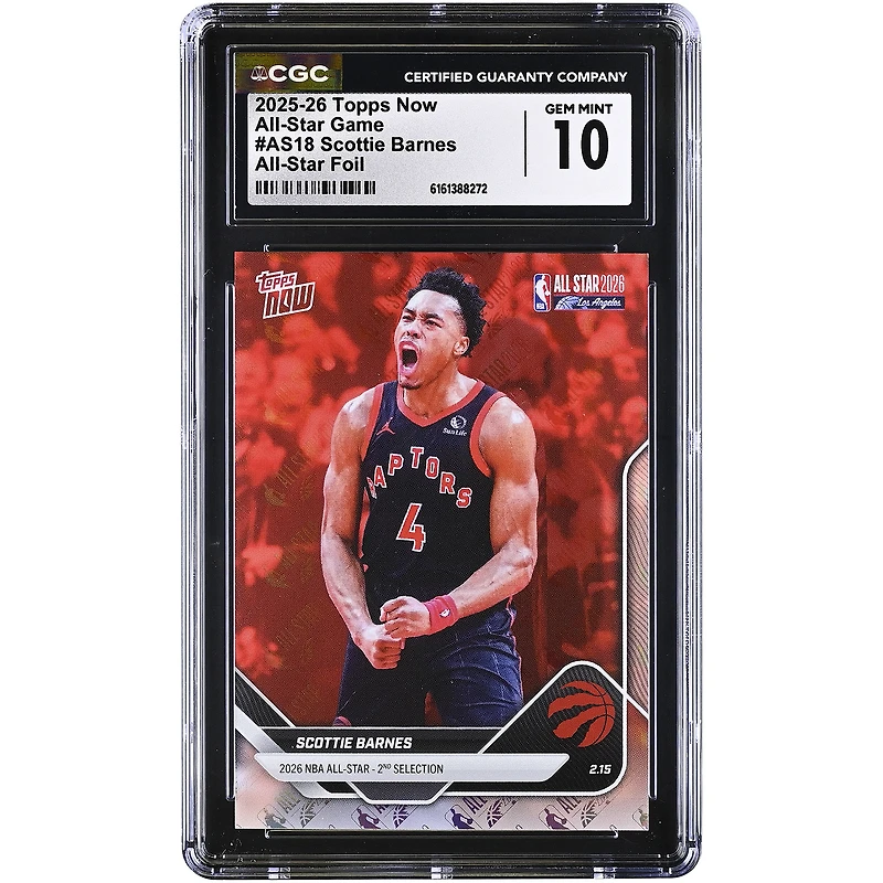 Scottie Barnes Toronto Raptors 2025-26 Topps Now All-Star Foil #AS18 CGC Authenticated 10 Card