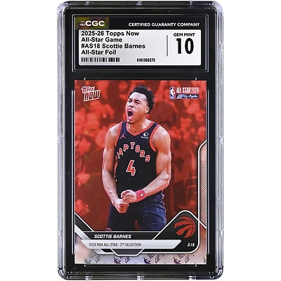 Scottie Barnes Toronto Raptors 2025-26 Topps Now All-Star Foil #AS18 CGC Authenticated 10 Card