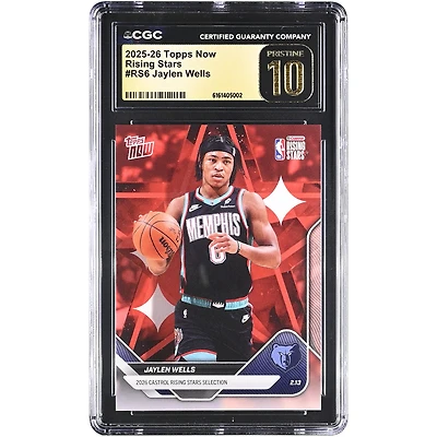 Jaylen Wells Memphis Grizzlies 2025-26 Topps Now Rising Stars #RS6 CGC Authenticated PRISTINE 10 Card