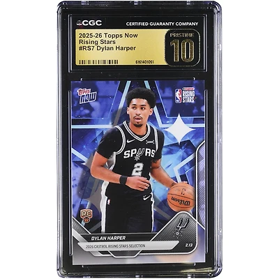 Dylan Harper San Antonio Spurs 2025-26 Topps Now Rising Stars #RS7 CGC Authenticated PRISTINE 10 Rookie Card