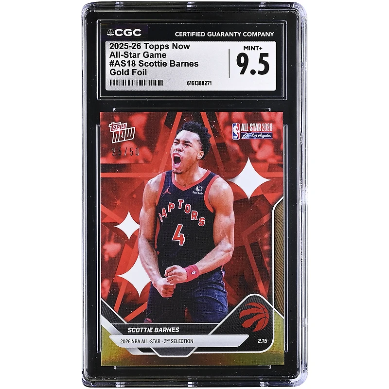 Scottie Barnes Toronto Raptors 2025-26 Topps Now All-Star Game Gold Foil #AS18 #/50 CGC Authenticated 9.5 Card