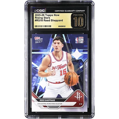 Reed Sheppard Houston Rockets 2025-26 Topps Now Rising Stars #RS10 CGC Authenticated PRISTINE 10 Card