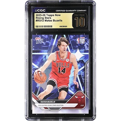 Matas Buzelis Chicago Bulls 2025-26 Topps Now Rising Stars #RS12 CGC Authenticated PRISTINE 10 Card