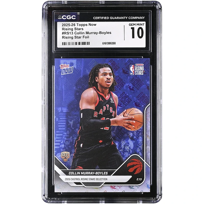 Collin Murray-Boyles Toronto Raptors 2025-26 Topps Now Rising Stars Foil #RS13 CGC Authenticated 10 Rookie Card