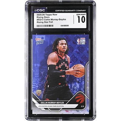 Collin Murray-Boyles Toronto Raptors 2025-26 Topps Now Rising Stars Foil #RS13 CGC Authenticated 10 Rookie Card