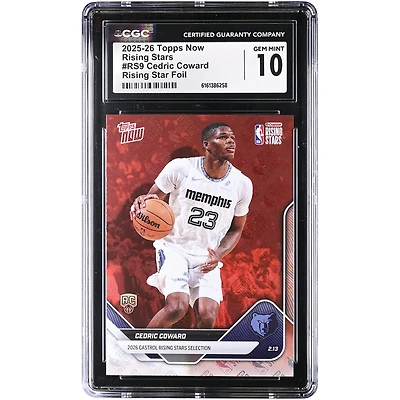 Cedric Coward Memphis Grizzlies 2025-26 Topps Now Rising Stars Foil #RS9 CGC Authenticated 10 Rookie Card