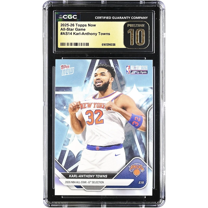 Karl-Anthony Towns New York Knicks 2025-26 Topps Now All-Star Game #AS14 CGC Authenticated PRISTINE 10 Card