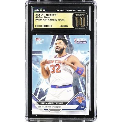 Karl-Anthony Towns New York Knicks 2025-26 Topps Now All-Star Game #AS14 CGC Authenticated PRISTINE 10 Card