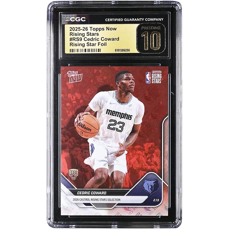 Cedric Coward Memphis Grizzlies 2025-26 Topps Now Rising Stars Foil #RS9 CGC Authenticated PRISTINE 10 Rookie Card