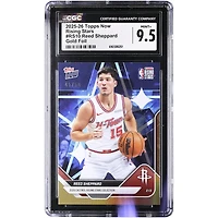 Reed Sheppard Houston Rockets 2025-26 Topps Now Rising Stars Gold Foil #RS10 #/50 CGC Authenticated 9.5 Card