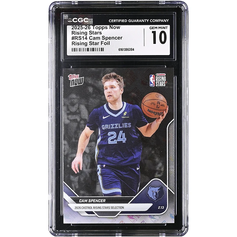 Cam Spencer Memphis Grizzlies 2025-26 Topps Now Rising Stars Foil #RS14 CGC Authenticated 10 Card