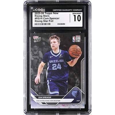 Cam Spencer Memphis Grizzlies 2025-26 Topps Now Rising Stars Foil #RS14 CGC Authenticated 10 Card
