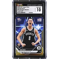 Egor Demin Brooklyn Nets 2025-26 Topps Now Rising Stars Gold Foil #RS18 #/50 CGC Authenticated 10 Rookie Card