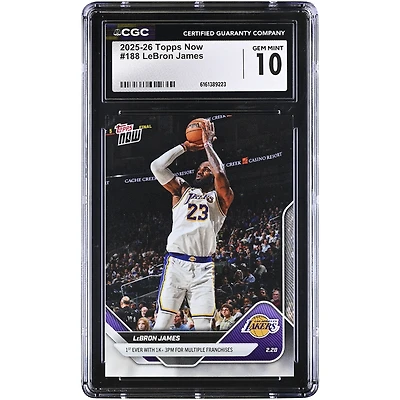 LeBron James Los Angeles Lakers 2025-26 Topps Now 1st Ever with 1K+ 3PM for Multiple Franchises #188 CGC Authenticated Card